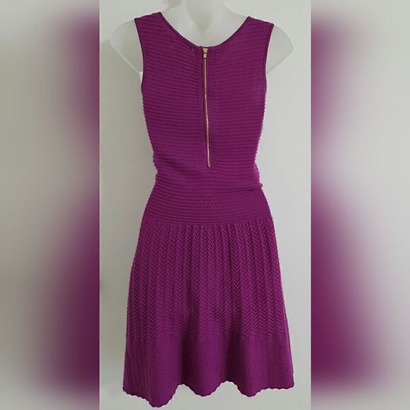 L Dress Lilly Pulitzer Sweater Knit Merino Wool Purple Chevron Stripe size xs - Picture 5 of 8